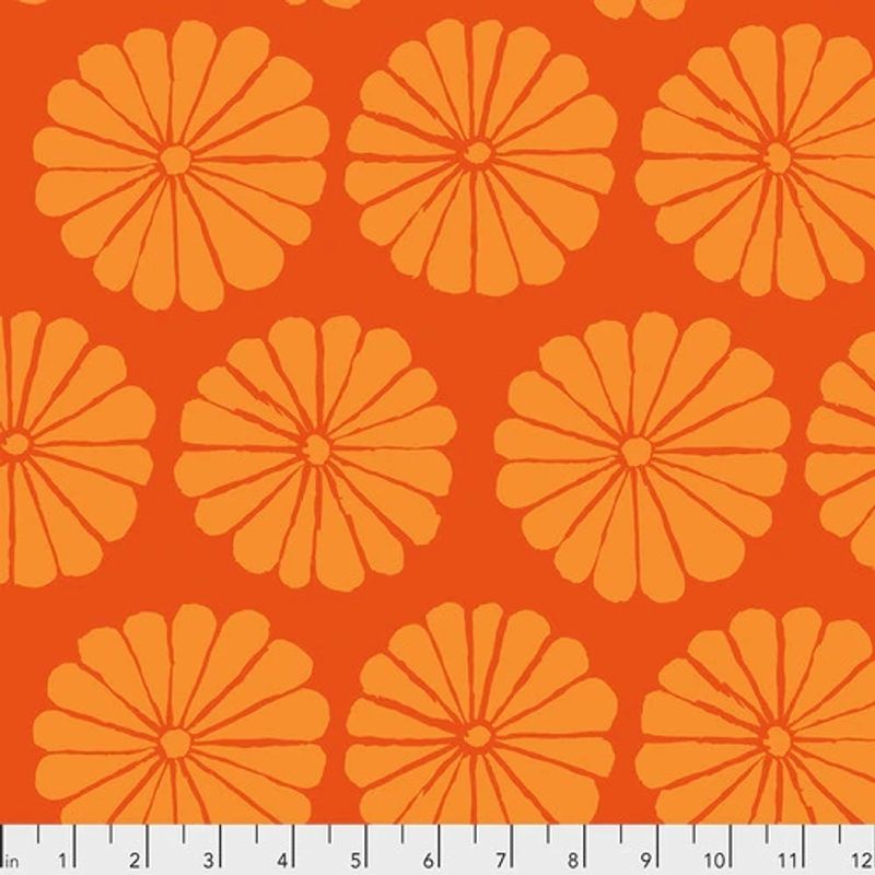 Kaffe Fassett damask flower orange