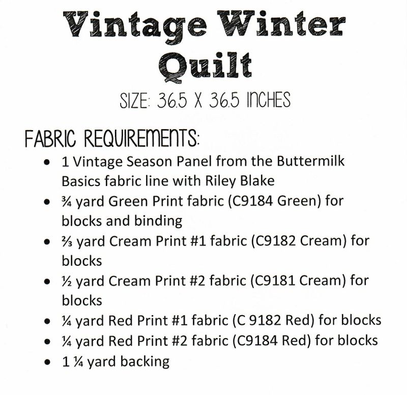 Vintage Winter Quilt, mønster og panel