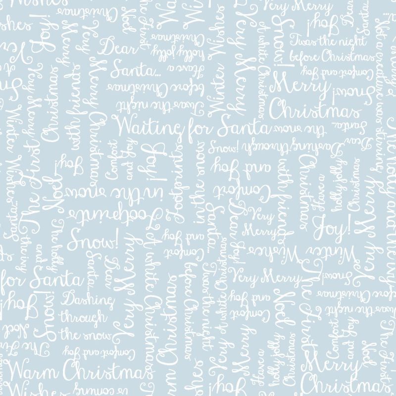 One snowy day lyseblå med tekst