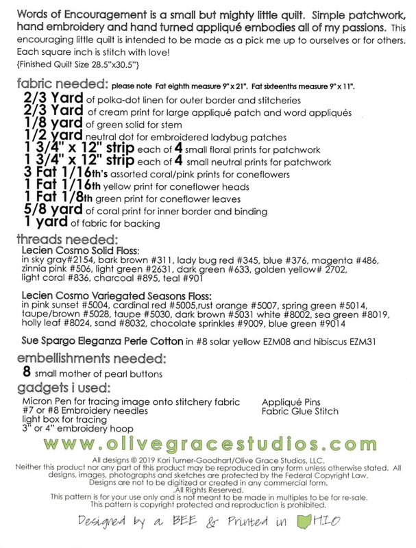 Olive Grace, Words of encouragement