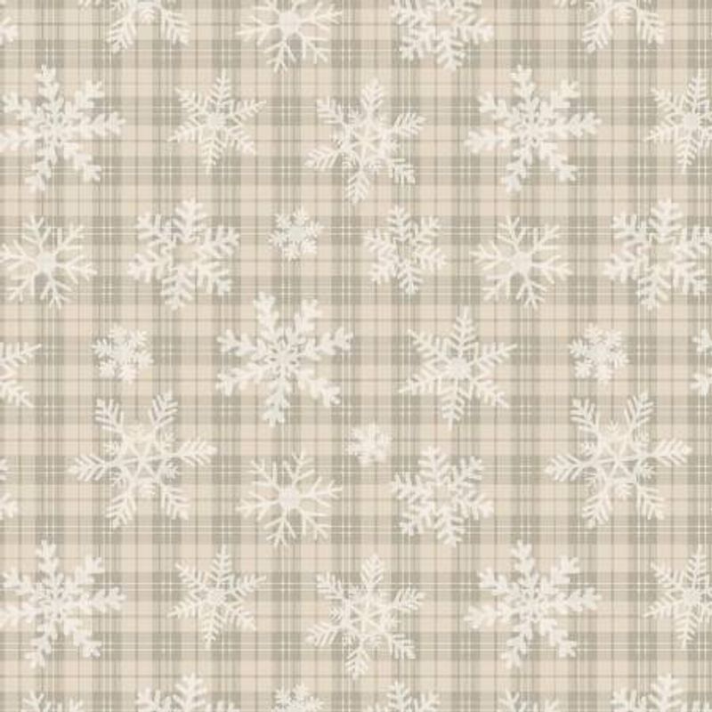 Beige ruter med snøfnugg