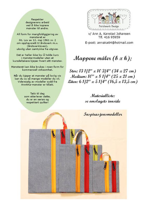 AnnAKa, glidelåsmapper